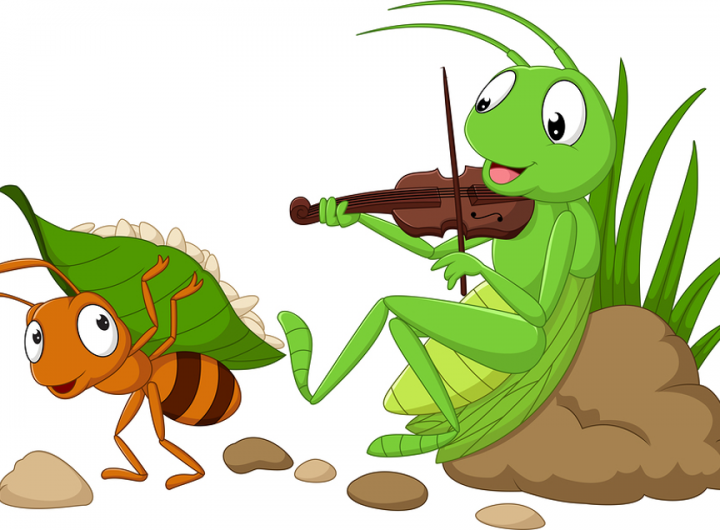 Ant and grasshopper.