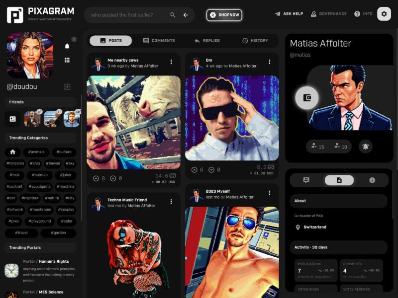 On-chain pixel art stored directly inside a Pixagram post